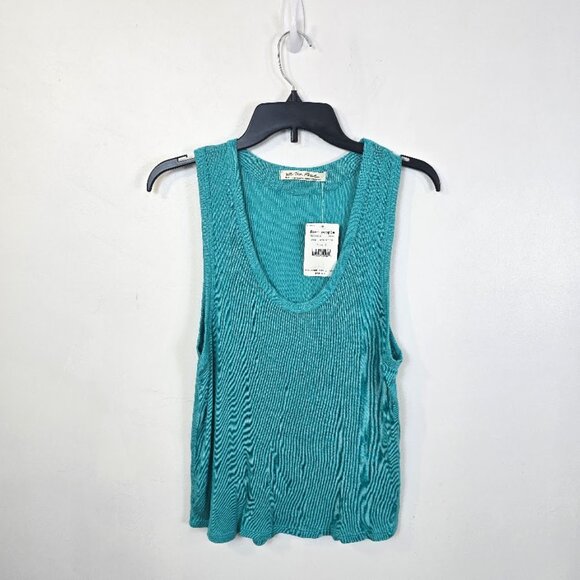Free People Sea Turquoise Knit Tank Top S - Picture 8 of 8